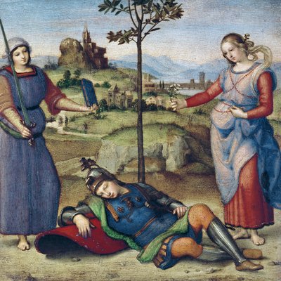 Vision eines Ritters, ca. 1504 von Raffaello Sanzio Raphael